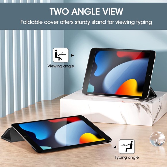 New Black ProCase Protective Foldable Case for iPad 10.2 Inch - Picture 2 of 5